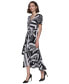 ფოტო #3 პროდუქტის Women's Printed Tie-Waist Tiered V-Neck Dress