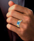 Men's London Blue Topaz (2-1/2 ct. t.w.) & Diamond (1/4 ct. t.w.) Ring in Sterling Silver & 14k Gold-Plate