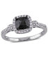 ფოტო #1 პროდუქტის Black and White Diamond (1 ct. t.w.) Engagement Ring in 14k White Gold