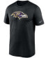 Фото #3 товара Men's Big and Tall Black Baltimore Ravens Logo Essential Legend Performance T-shirt