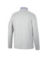 Фото #3 товара Men's Heathered Gray, Purple Kansas State Wildcats Country Club Windshirt Quarter-Zip Jacket