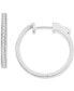 ფოტო #1 პროდუქტის Diamond Small Hoop Earrings (1/4 ct. t.w.) in Sterling Silver, 0.94