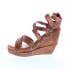 Фото #5 товара Bed Stu Juliana F374002 Womens Brown Leather Slip On Wedges Sandals Shoes 6