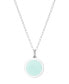 Фото #3 товара Auburn Jewelry mini Initial Pendant Necklace in Sterling Silver and Mint Enamel, 16" + 2" Extender