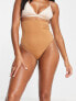 Фото #4 товара Bye Bra invisible high waist medium contour shaping thong in light brown