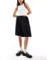 ASOS DESIGN cotton bubble midi skirt in black Черный, 42 - фото #1