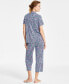 ფოტო #6 პროდუქტის Women's 2-Pc. Notched-Collar Cropped Pajamas Set