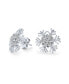 ფოტო #1 პროდუქტის Cubic Zirconia Pave Clear or Blue CZ Christmas Holiday Party Snowflake Stud Earrings For Women Teen .925 Sterling Silver