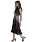 Women's Pleated Crepe Satin A-Line Dress