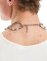 Фото #8 товара ASOS DESIGN statement molten chain necklace in silver tone