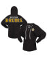 Фото #1 товара Women's Black Boston Bruins Jersey Lace-Up V-Neck Long Sleeve Hoodie T-shirt
