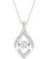 Фото #1 товара Twinkling Diamond Star diamond Wishbone 18" Pendant Necklace (1/4 ct. t.w.) in 10k White Gold