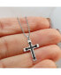 Black IP-plated Center Cross Pendant Ball Chain Necklace