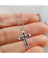 ფოტო #2 პროდუქტის Black IP-plated Center Cross Pendant Ball Chain Necklace