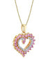 ფოტო #2 პროდუქტის Pink Sapphire (1-3/8 ct. t.w.) & Diamond (1/10 ct. t.w.) Open Heart 18" Pendant Necklace in 10k Gold