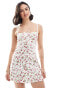 Фото #2 товара ASOS DESIGN cami lace strap pointelle mini dress with binding in ditsy floral print