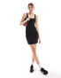 JJXX slinky reversable jersey mini dress in black Черный, XS - EU 34 - фото #3