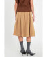 ფოტო #2 პროდუქტის Women's Low Waist Pleated Midi Skirt