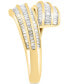 ფოტო #4 პროდუქტის EFFY® Diamond Baguette Multirow Bypass Ring (3/4 ct. t.w.) in 14k Gold