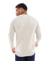 Jack & Jones fine gauge crew neck jumper in beige