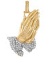 Cubic Zirconia Two-Tone Praying Hands Pendant in Sterling Silver & 14k Gold-Plate, Created for Macy's