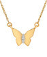 ფოტო #1 პროდუქტის Diamond Accent Butterfly 17" Pendant Necklace in 14k Yellow, White or Rose Gold, Created for Macy's