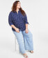 Фото #1 товара Trendy Plus Size Polka-Dot Shirt, Created for Macy's