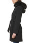 Фото #3 товара Women's Belted Faux-Fur-Trim Hooded Coat