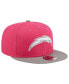 Фото #2 товара Men's Pink, Gray Los Angeles Chargers 2-Tone Color Pack 9FIFTY Snapback Hat