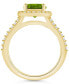 ფოტო #3 პროდუქტის Peridot (2 ct. t.w.) and Diamond (1/2 ct. t.w.) Halo Ring in 14K Yellow Gold