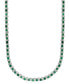 ფოტო #1 პროდუქტის EFFY® Emerald (7-5/8 ct. t.w.) & Diamond (7/8 ct. t.w.) 18" Collar Necklace in Sterling Silver