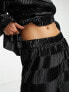 Фото #4 товара Y.A.S checkerboard plisse wide leg trouser co-ord in black