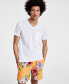 Фото #3 товара Men's Broken-Stripe V-Neck T-Shirt, Created for Macy's