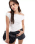 Фото #1 товара Abercrombie & Fitch ruched top in white