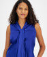 ფოტო #2 პროდუქტის Women's Tie-Neck Sleeveless Satin Blouse, Created for Macy's