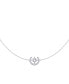 LuvMyJewelry north Star Crescent Layered Design Sterling Silver Diamond Necklace