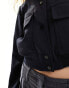 Фото #8 товара Miss Selfridge crop bomber jacket in navy