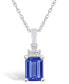 Фото #1 товара Tanzanite (1-5/8 Ct. t.w.) and Diamond (1/10 Ct. t.w.) Pendant Necklace