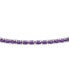 ფოტო #2 პროდუქტის Simple Strand Natural Purple Amethyst Tennis Bracelet For Women .925 Sterling Silver February Birthstone 7-7.5 Inch
