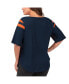 Women's Navy Auburn Tigers Plus Size Linebacker Half-Sleeve T-shirt