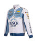 Men's White Ross Chastain Busch Light Twill Driver Uniform Full-Snap Jacket