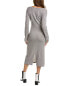 Фото #2 товара Qi Cashmere Boat Neck Cashmere Midi Dress Women's Grey Xl