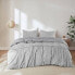 Фото #3 товара 3pc Full/Queen Reese Organic Cotton Oversized Duvet Cover Set Gray - Clean