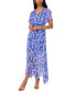 Фото #1 товара Women's Flutter-Sleeve Handkerchief-Hem Maxi Dress