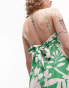 Фото #2 товара Topshop printed linen strappy mini dress in green