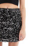 Фото #5 товара ASOS DESIGN sequin mini skirt in black