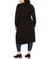 ფოტო #2 პროდუქტის Black Label Plus Size Rhinestone-Trim Belted Duster Cardigan Sweater