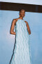 Фото #2 товара Платье миди с горловиной халтер и бахромой ZARA