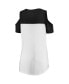 Фото #3 товара Women's White, Black LAFC Iconic Pure Dedication Cold Shoulder T-shirt
