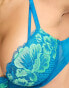 Фото #6 товара Ann Summers Honey Suckle padded plunge bra in blue and green contrast